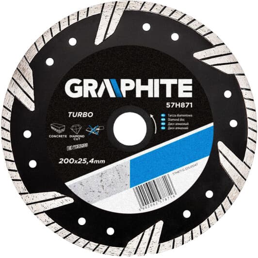 Круг отрезной Graphite Turbo 57H871 200 мм
