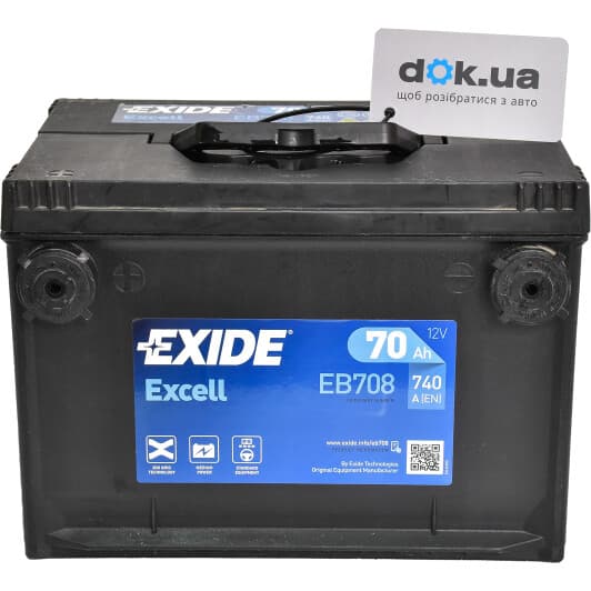 Аккумулятор Exide 6 CT-70-L Excell EB708
