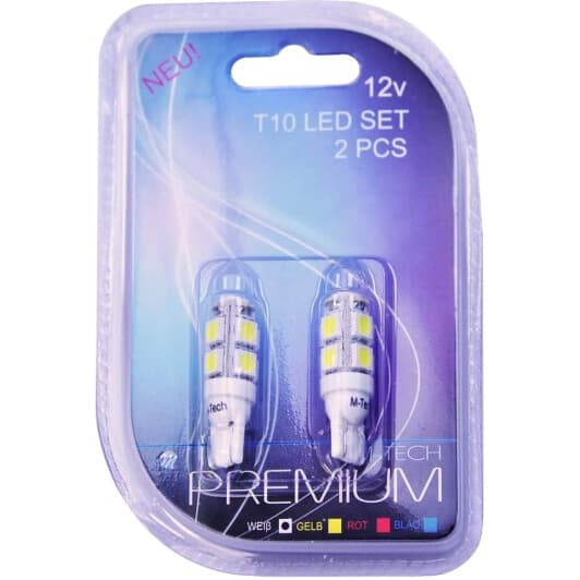 Автолампа M-TECH Premium W5W W2,1x9,5d 2,16 W LB058W