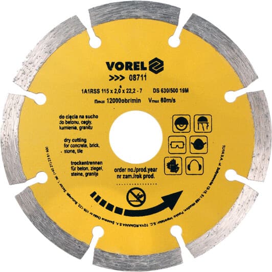 Круг відрізний Vorel 8711 115 мм