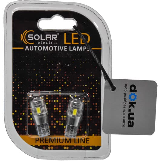 Автолампа Solar Premium Line T10 W2,1x9,5d 5 W белая SL1347
