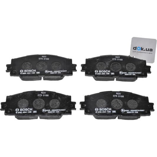 0 986 494 198 Bosch Гальмівні колодки