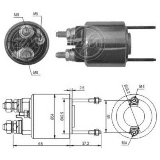 ZM1596 ZM Тяговое реле стартера
