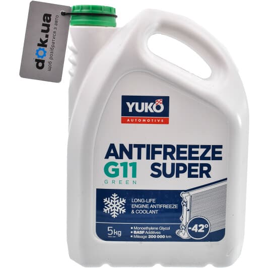 Yuko Super G11 зеленый -42 °C, 5 л готовый антифриз