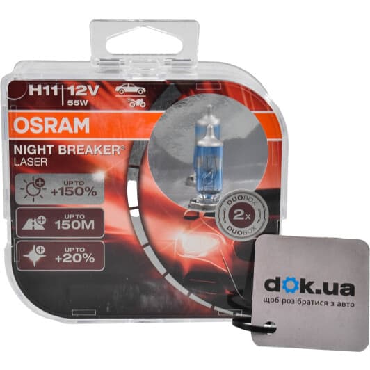 Автолампа Osram Night Breaker Laser H11 PGJ19-2 55 W прозоро-блакитна 64211nlhcb