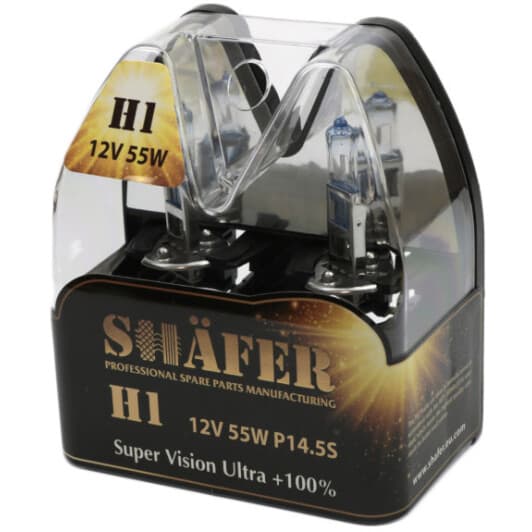 Автолампа Shafer Super Vision Ultra +100% H1 P14,5s 55 W прозрачная SL3001
