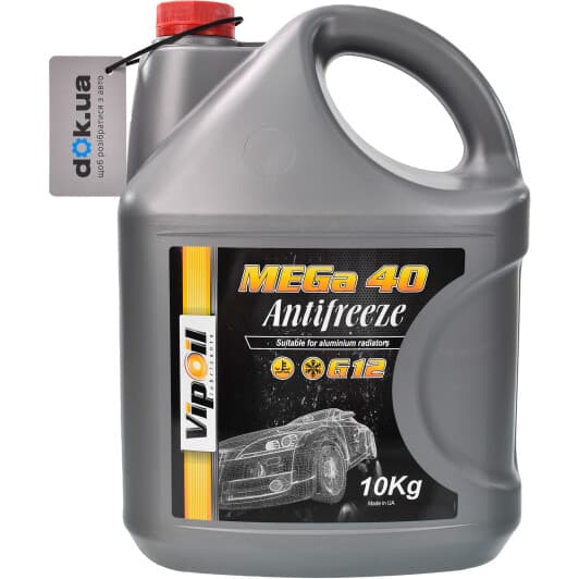 VIPOIL MEGa 40 G12 красный -40 °C, 10 л (701432) готовый антифриз