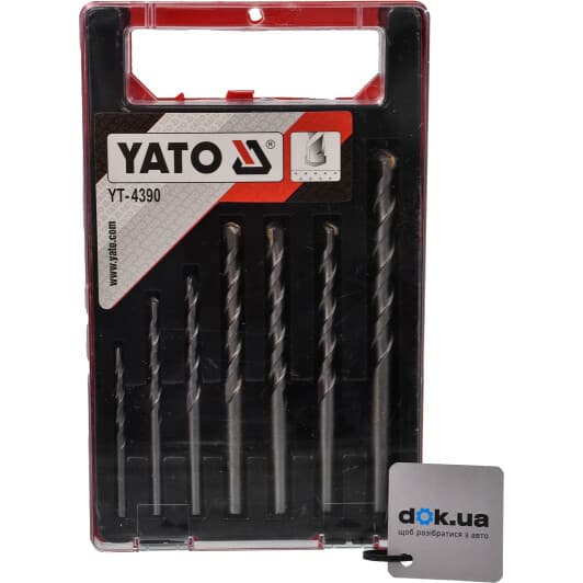 Набір свердл Yato спіральних по бетону YT-4390 4-12 мм 7 шт.