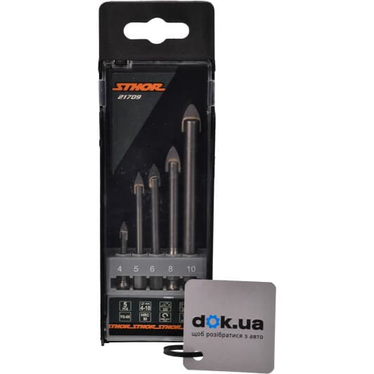 Набір свердл STHOR перових по плитці та склу 21709 4-10 мм 5 шт.