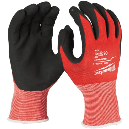 Рукавички робочі Milwaukee SmartSwipe Cut A синтетичні з нітрилові покриттям червоні