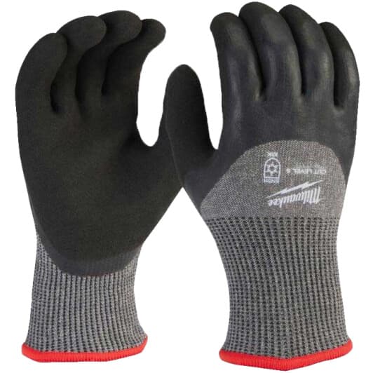 Рукавички робочі Milwaukee Winter Cut E синтетичні з латексним покриттям сірі
