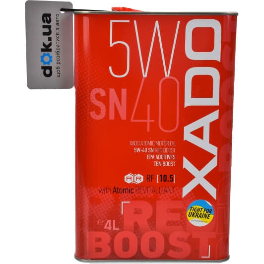 Xado Atomic Oil SN RED BOOST 5W-40 (4 л) моторна олива