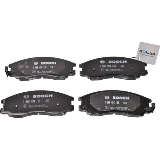 0 986 494 138 Bosch Тормозные колодки для Hyundai Terracan