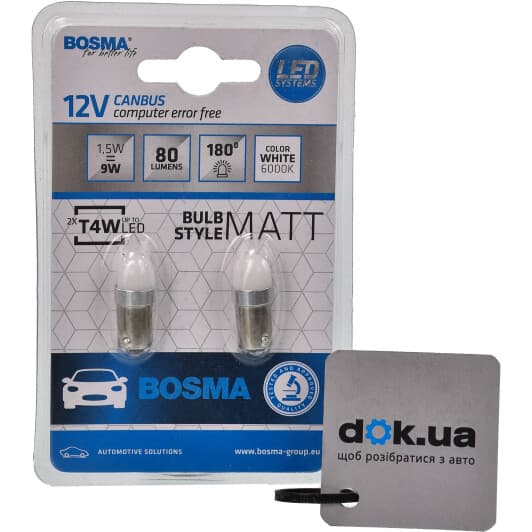 Автолампа Bosma T4W BA9s 1,5 W белая 5103