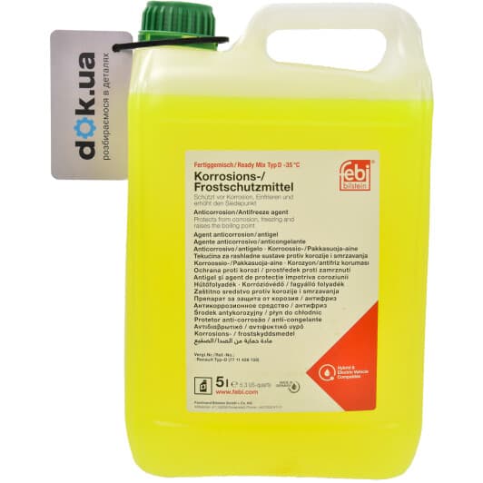 Febi Type D зеленый -35 °C, 5 л (26581) готовый антифриз