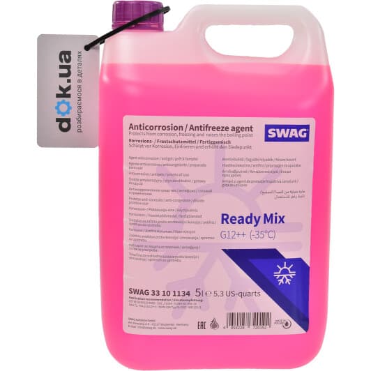 SWAG Ready Mix G12++ фіалковий -35 °C, 5 л (33101134) готовий антифриз