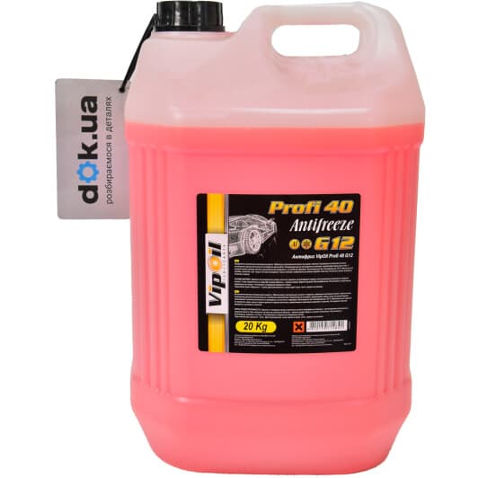 VIPOIL Profi 40 G12 красный -30 °C, 20 л (701255) готовый антифриз