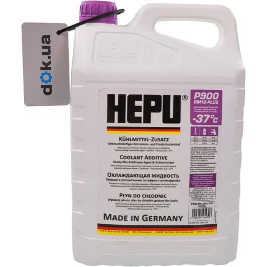 Hepu P900-RM12 PLUS G12+ фиолетовый -37 °C, 5 л готовый антифриз