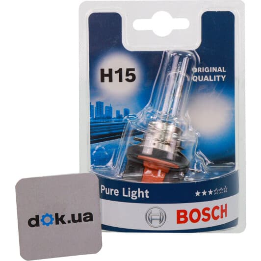 Автолампа Bosch Pure Light H15 PGJ23T-1 55 W прозора 1987301099