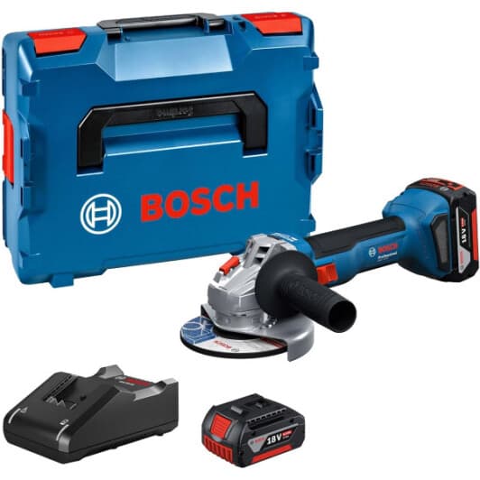 Болгарка акумуляторна Bosch GWS 18V-8 Professional + L-BOXX (2 акумулятори + ЗП + чохол) 125 мм