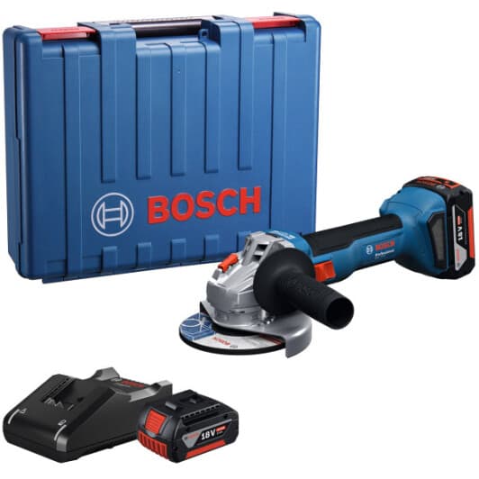 Болгарка акумуляторна Bosch GWS 18V-8 Professional (2 акумулятори + ЗП + чохол) 125 мм
