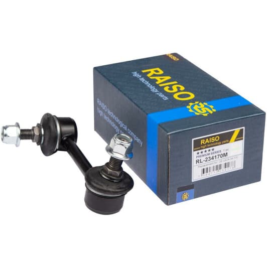 rl234170m RAISO Стійка стабілізатора передня лів. Mazda 323/626/MX-5/RX-8/Ford Probe (USA) 91- (L105mm)