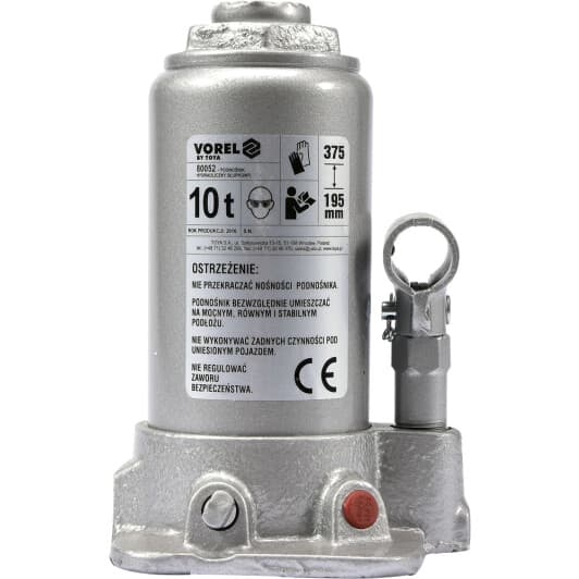 Домкрат Vorel пляшковий гідравлічний 10 т 80052