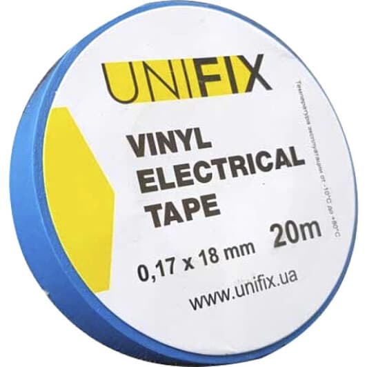 Ізоляційна стрічка UNIFIX ETU-20BLUE синя ПВХ 18 мм х 20 м