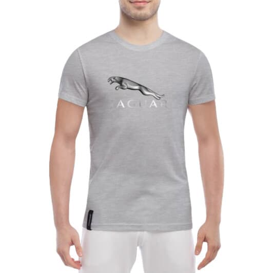 Футболка чоловіча Globuspioner класична Jaguar Logo 3D сіра принт спереду