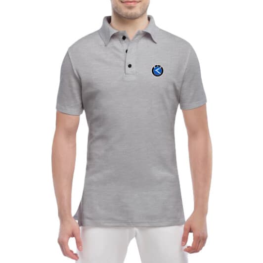 Футболка мужская Globuspioner поло Kia Motors Blue серая принт спереди