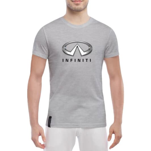 Футболка чоловіча Globuspioner класична Infiniti Logo сіра принт спереду