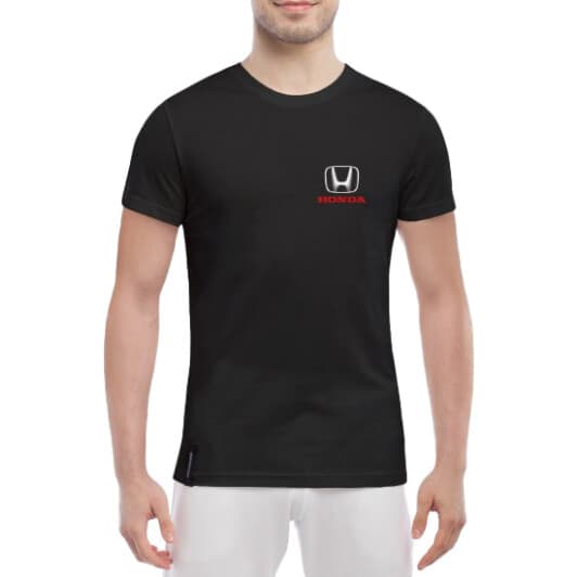 Футболка мужская Globuspioner классическая Honda Logo черная принт спереди