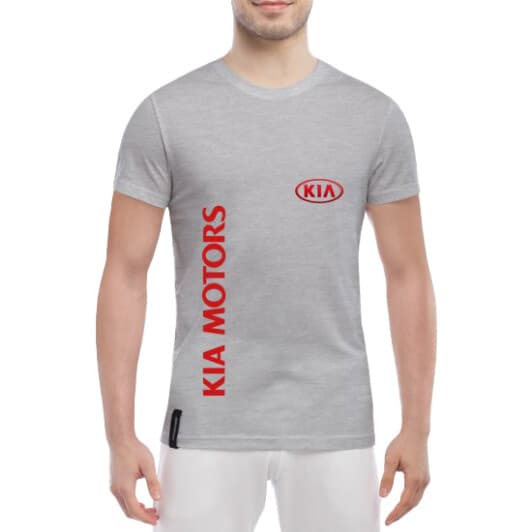 Футболка чоловіча Globuspioner класична Kia Motors сіра принт спереду