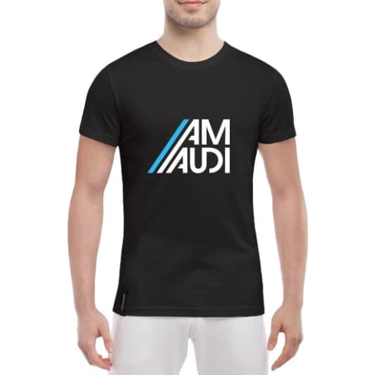 Футболка чоловіча Globuspioner класична Audi Am чорна принт спереду