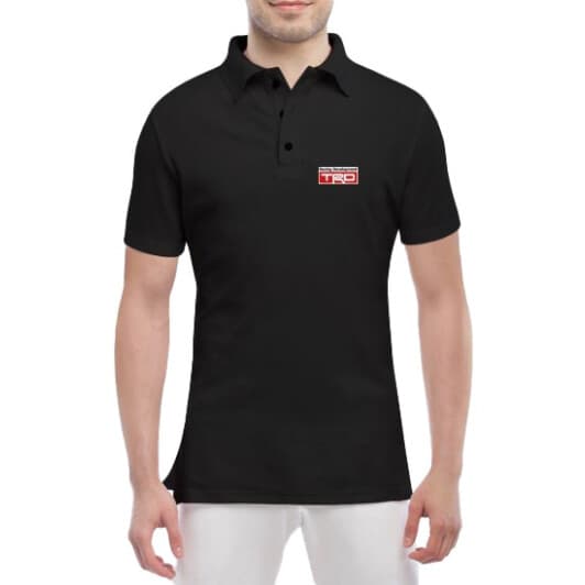 Футболка чоловіча Globuspioner поло Toyota Auto Racing чорна принт спереду