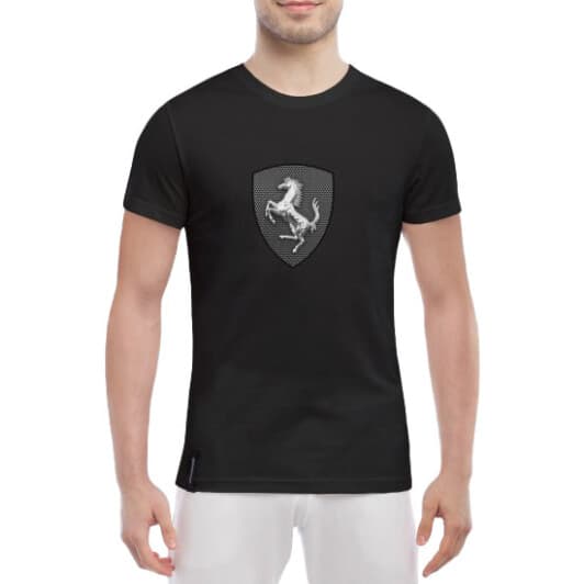 Футболка мужская Globuspioner классическая Ferrari Shield Logo черный спереди