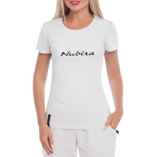 Футболка женская Globuspioner классическая Daewoo Nubira белая принт спереди