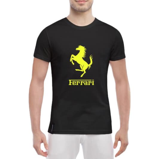 Футболка мужская Globuspioner классическая Ferrari Big Logo черный спереди