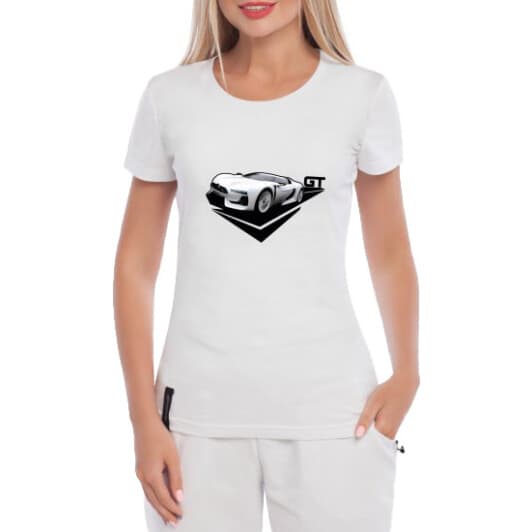 Футболка женская Globuspioner классическая Citroen GT белая принт спереди