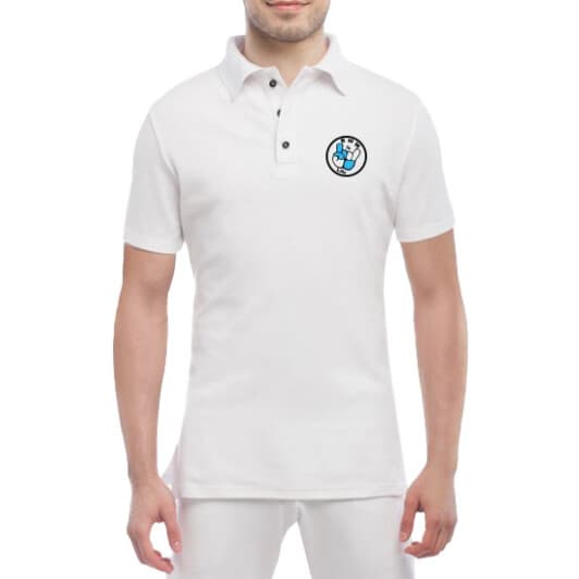 Футболка чоловіча Globuspioner поло BMW Is Life біла принт спереду