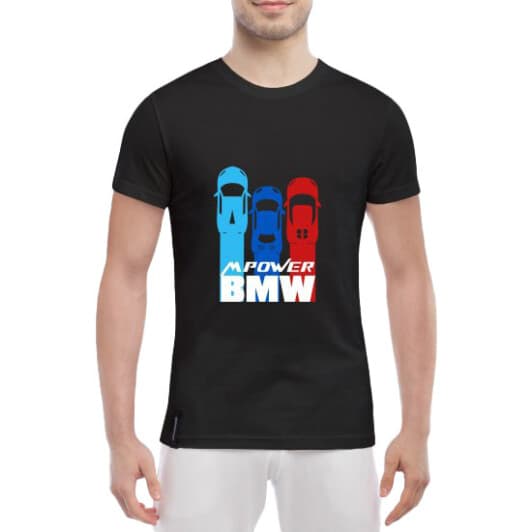 Футболка чоловіча Globuspioner класична BMW MPower чорна принт спереду