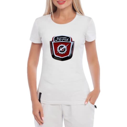 Футболка женская Globuspioner классическая Ford F100 белая принт спереди