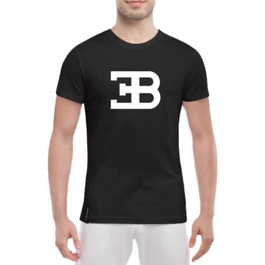 Футболка чоловіча Globuspioner класична Bugatti чорна принт спереду