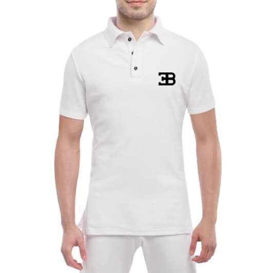 Футболка чоловіча Globuspioner поло Bugatti біла принт спереду