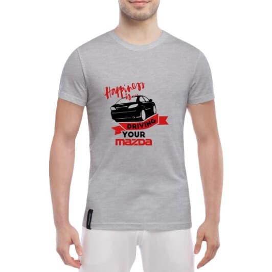Футболка чоловіча Globuspioner класична Driving Your Mazda сіра принт спереду
