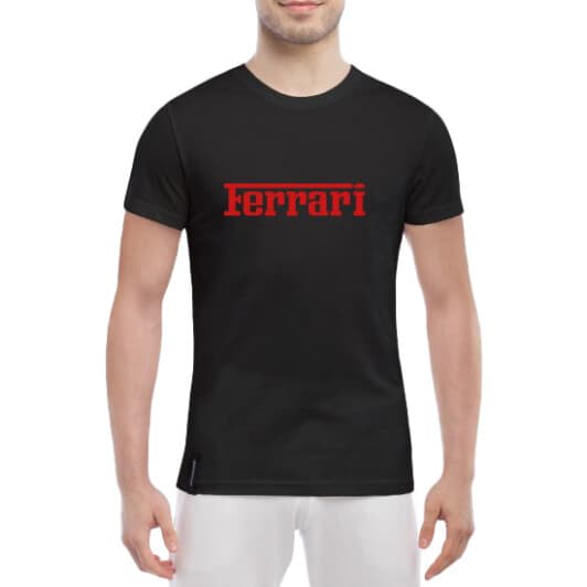 Футболка мужская Globuspioner классическая Ferrari Wide Logo черный спереди