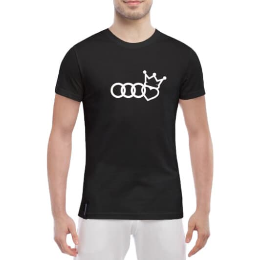 Футболка мужская Globuspioner классическая I love Audi черный спереди