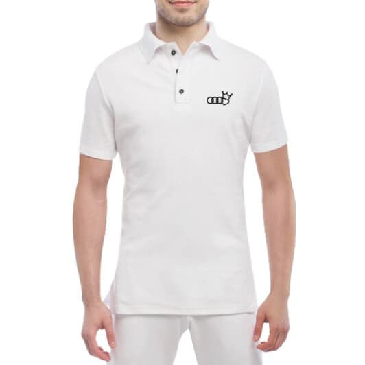 Футболка чоловіча Globuspioner поло I love Audi біла принт спереду