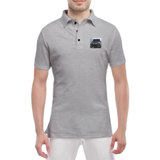 Футболка чоловіча Globuspioner поло Gelandewagen Black сіра принт спереду