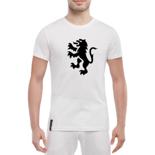 Футболка мужская Globuspioner классическая Peugeot Lion белый спереди